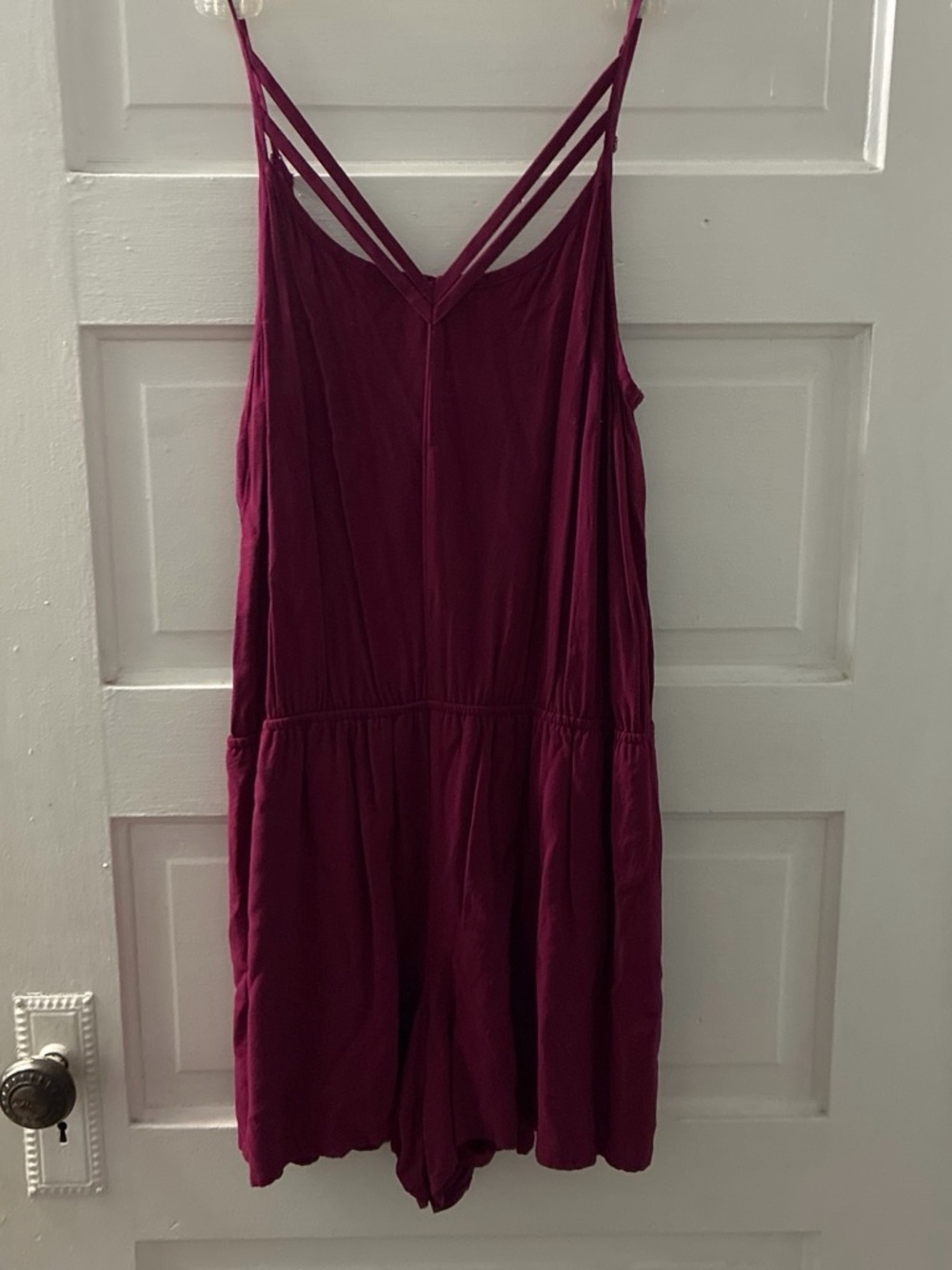 C Wine Double-Strap Sundress Romper